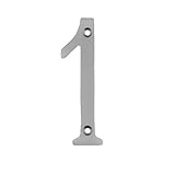 Bolton Hardware Number 3 Inch Solid Brass Satin Nickel Clear Coated Finish House Number Raised 3/16