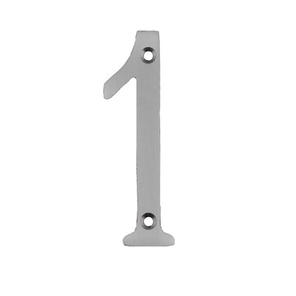 Bolton Hardware Number 3 Inch Solid Brass Satin Nickel Clear Coated Finish House Number Raised 3/16