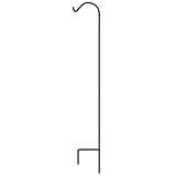 Gray Bunny 65 inch Black 1/2 Inch Thick, Solid (Non-Hollow) Heavy Duty Rust Resistant Premium Metal Hook Hangers for Weddings, Hanging Plant Baskets Solar Lights Lanterns Bird Feeders