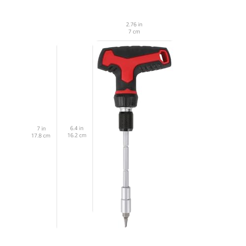 Amazon Basics Magnetisches Ratschen-Schlüssel-Set mit T-Griff und Schraubendreher-Set, 27 Stück, Schwarz 6