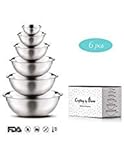 Stainless Steel Mixing Bowls - Mixing Bowl Set of 6 - Nesting Bowls - Prep Bowls - Salad bowls - Bowl Kitchen - Mixing Bowls Stainless Steel - Kitchen Bowls - Nesting Mixing Bowls