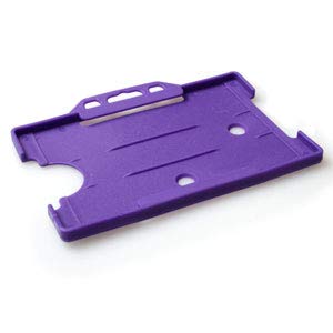 25 x Purple Plastic Recyclable ID Card Holders Badge Holders, Evohold, Made in Britain