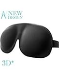 Eye Cover Sleeping Mask for Woman Men, Patented Design Great Blackout Sleep Mask Comfortable Eye Mask Blindfold (Black) (Large Size)