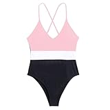 DUOWEI Crystal Bikini Bodysuit Color Block Bikini