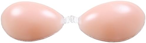 BESUMA Scilicone Women's Strapless Bra Self Adhesive Push Up With Drawstring (C, Double Thicknes)