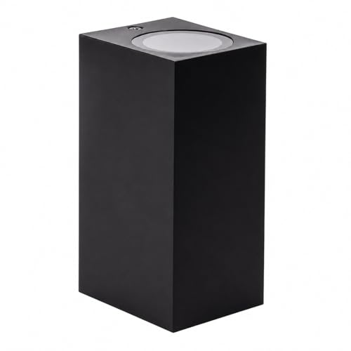 Luminária Arandela LED Externa 2 Fachos Quadrada IP54 Preta para Fachadas