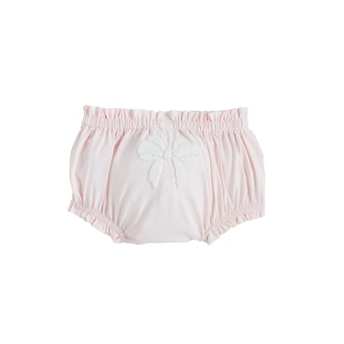 Mud Pie Children's Pink Boucle Bow Diaper Cover; 0-3M