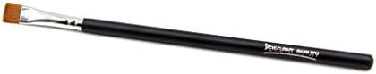 ELEGANT BEAUTY Professional Flat Eye Brow Brush With Synthetic Hairs,Copper Ferrule and Black Plating Beech Wooden Handle