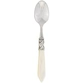 Vietri Aladdin Antique Ivory Teaspoon, 18/10 Stainless Steel Dessert Spoon, 6.25" Tea Spoon
