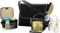 Medela Pump In Style® Advanced The Metro Bag™ 16-1/2" x 8" x 11-3/4", Black and Butter, Weight: 11 lb, Vacuum: 50 to 250 mmHg, Power: 60 Hz