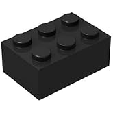Classic Bulk Brick Block 2x3, 100 Piece Brick 2x3,Compatible with Lego Parts and Pieces 3002, Creative Play Set - Compatible with Major Brands (110 Pcs) (Balck)