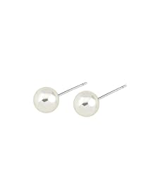 Danbihuabi joyería en acabado plateado de collar, aretes y pulsera de perlas falsas