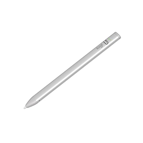 Logitech 914-000074 Crayon - Digitaler Zeichenstift für iPad mit Apple Pencil Technologie, pixelgenauer ohne Verzögerung, Smart Tip mit Schnellladung über USB-C, Silver