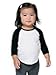 American Apparel Infant Poly-Cotton 3/4 Sleeve Raglan - White/Black / 18-24M