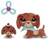 Hasbro Littlest Pet Shop Lps Dachshund Dog & Baby Figure