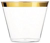 The Inbetween Gifts 100-9 Oz Clear Plastic Cups Old Fashioned Tumblers