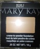 Mary Kay Creme to Powder Foundation Beige 3- Square Compact