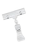 Set of 2 Clear POP Adjustable Clip Sign Holders/ Retail Sign Holder/ Merchandise Sign Clip (4 inch)