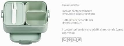 – Porta Pranzo Bento Take A Break Midi – Sacco per il Pranzo con Bento Box – Porta Pranzo per Panini, Spuntini e Avanzi – Snack e Pranzo - 900 ml - Nordic Black