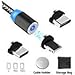 Magnetic USB Charging Cable Micro USB Type C IProduct with LED, Multi 3-in-1 Cable Charger for Android Phone,Multiple Charging Adapters.Fast Charge Kyerivs (1-Black, 2M/6.6ft)