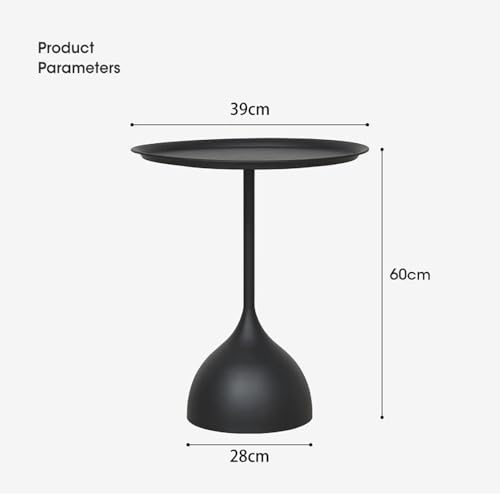 Sofa Side Table Small Coffee Table Anti-Rust Waterproof, Home Side Tables for Small Spaces，End Tables for Living Room Bedroom Balcony Office (BLACK)