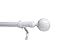 Urbanest 1-inch Diameter Steel Ball Adjustable Single Drapery Curtain Rod, 84-inch to 120-inch, Glossy White primary