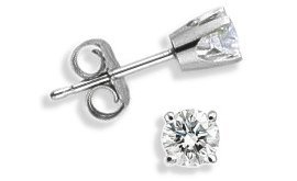 Baby 0.06 TCW White Gold Diamond Stud Earrings