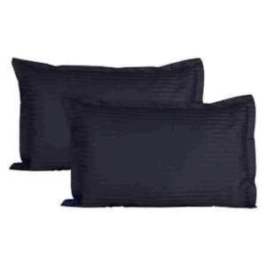 Trance Home Linen 100% Cotton Pillow Covers (20X30-inch Large, Black) - Pack of 2