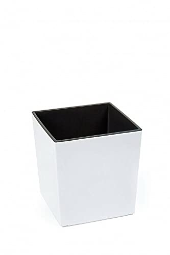 BJYX XXL Pflanzkübel Blumenkübel Pflanzgefäß 40x40x41 Weiß Glänzend Hochglanz Einsatz