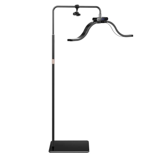 yAyusi Cloud Floor Eyelash Lamp with Phone Holder, Foldable Retractable Eyelash Extension Lamp, LED Beauty Ring Light Dimmable for Skin Care/Tattoos (Black)