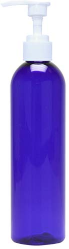 Empty Lotion Pump Bottles, Refillable 8 Oz Plastic Cobalt Blue Containers, PET BPA-Free, Great for - Soap, Shampoo, Lotions, Liquid Body Soap, Creams and Massage Oil's, 2 Pack