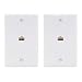 VCE 2-Pack 1 Port RJ45 Cat6 Female to Female Connector Ethernet Wall Plate, UL Listed RJ45 Keystone Jack Inline Coupler FacePlates - White