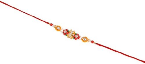 Colorful Beads Rakhi with Tilak for Men (Saraswati5018)