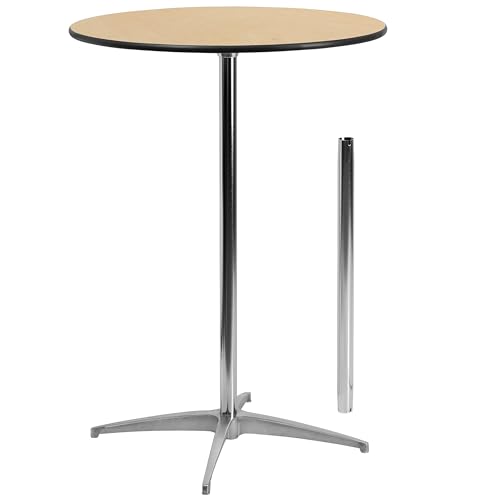 Flash Furniture 30 Round Wood Cocktail Table with 30 and 42 Columns