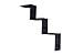 Shelving Solution Ladder Type Shaped Wall Shelf (Black)