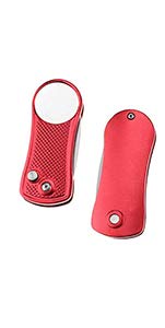 Croft Enterprises Switchblade Divot Tool with Ball Marker (Metal Red)