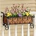 Collections Etc Black Iron Scrollwork Deck Rail Planter Box with Adjustable Brackets, Large