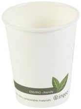 PUREGUSTO 8oz White Biodegradable Coffee Cups Single Wall x 1000