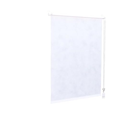 Sekey Verdunklungsrollo ohne Bohren Klemmfix 40 cm breit, Vliesstoff Seitenzugrollo Hitzeschutz Sichtschutz und Sonnenschutz Wandmontage Deckenmontage Klemmrollo, 40 x 130 cm, Weiß Vliesstoff
