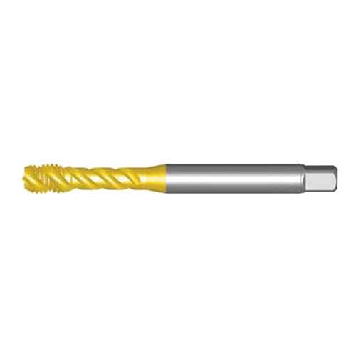 Dormer EX00TINM30 Series EX00TIN HSS-E-PM 45° Spiral Flute Machine Tap, Tin Coating, Bright Finish, M30 x 3.50mm x 180mm