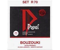 Dogal® R70 Greek Bouzouki Set Marchio Rosso - Chrome Steel Strings for Greek Bouzouki - Chrome Steel Flatwound - Loop End - 8 Strings in 4 Choirs