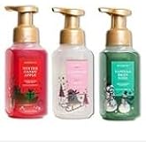 Bath & Body Works Holiday Trio Gentle Foaming Hand Soap Set of 3 - Winter Candy Apple, Vanilla Bean Noel and Champagne Toast. (Bottle Design May Vary)