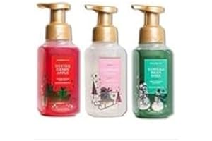 Bath & Body Works Holiday Trio Gentle Foaming Hand Soap Set of 3 - Winter Candy Apple, Vanilla Bean Noel and Champagne Toast. (Bottle Design May Vary)