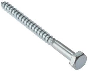 M10 10mm x 65mm Hex Head Woodscrew Zinc Plated (Pack of 25 Coach Screws)