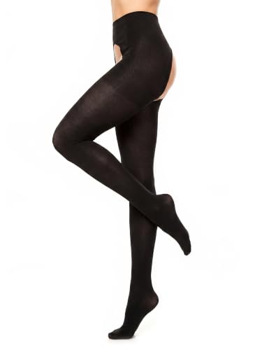 GLAMORY Womens Ouvert 60 Open Tights (Pack of 1), black, L Grosse Groessen
