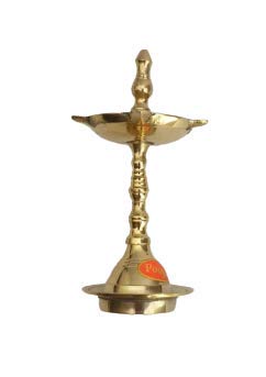 Moradabad Metal World Brass Diwali Puja Oil Diya (Gold)(Height: 4.5 inch)