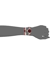 Anne Klein AK   2716RBST - Juego de pulsera y reloj para mujer con cristales Swarovski acentuados en oro rosa y burdeos