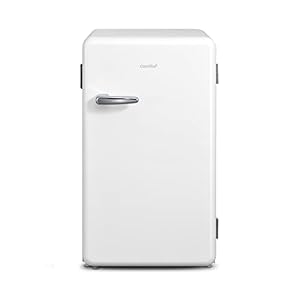 COMFEE' 冷蔵庫 93L 幅48.8cm 温度調節 ノンフロン 1ドア 小型 右開き 一人暮らし スリム RCD93WHS(E) レトロデザイン