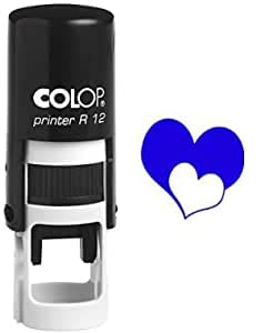 Heart Self Inking Mini Rubber Stamp Colop Round Decorative Teachers Stamps 12mm