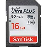 SanDisk Ultra Plus SDHC Memory Card, 16GB